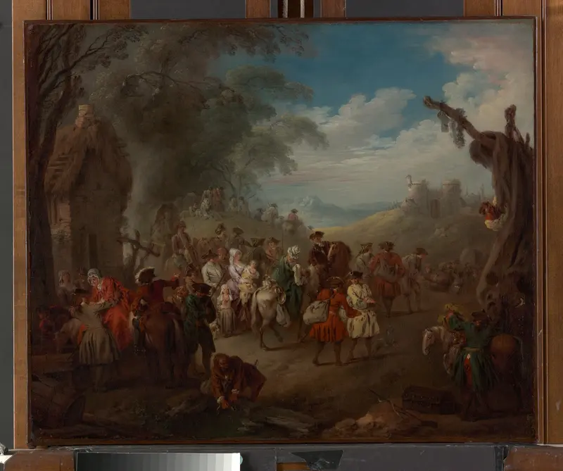 Troops on the March Wall Art by Jean-Baptiste Joseph Pater - High-Resolution Digital Print