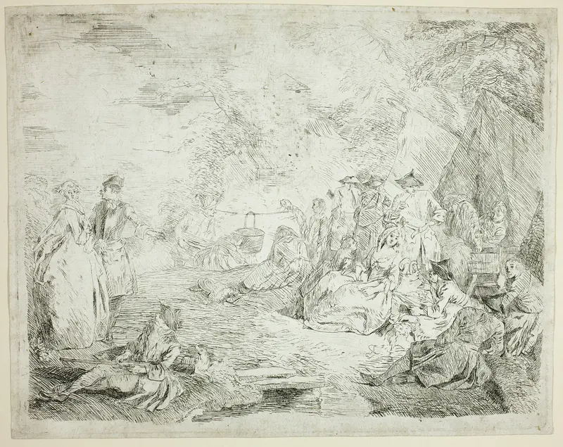 Troops Resting Wall Art by Jean-Baptiste Pater - High-Resolution Digital Print