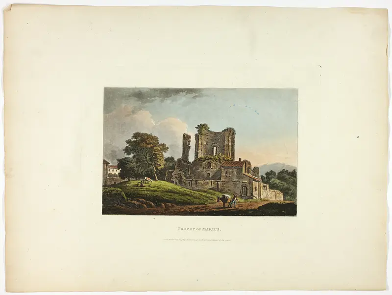 Trophy of Marius, plate thirty-one from the Ruins of Rome Wall Art by M. Dubourg - High-Resolution Digital Print