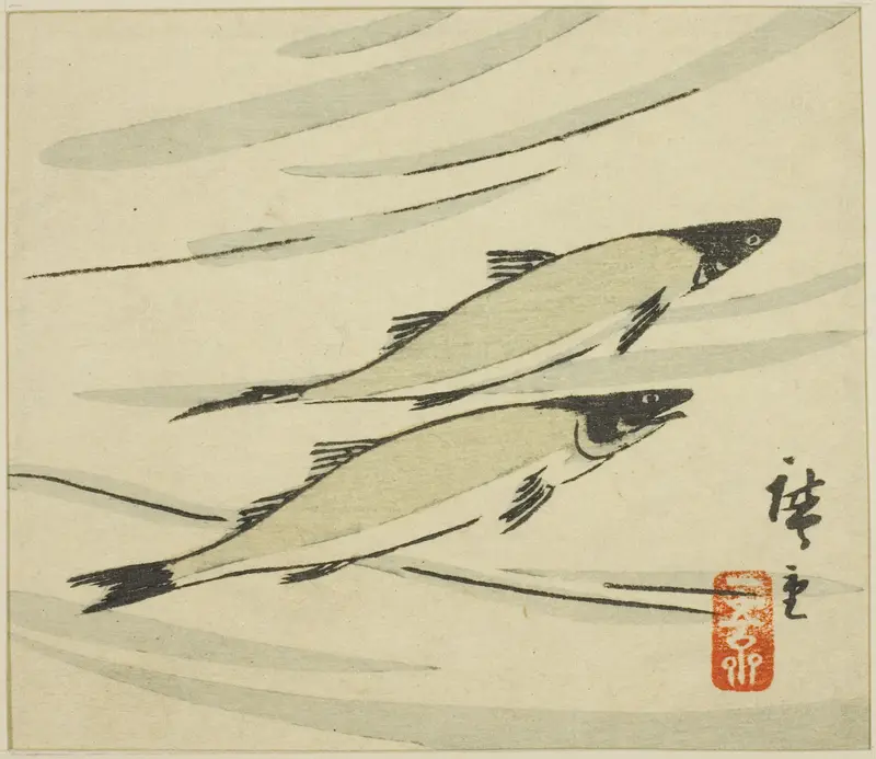 Trout, section of a harimaze sheet