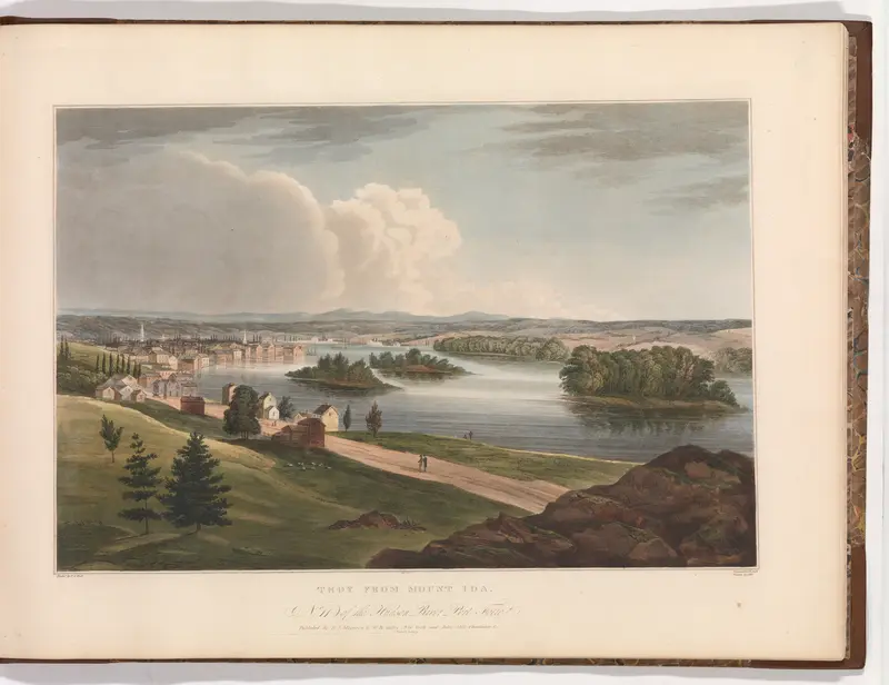 Troy from Mount Ida (No. 11 of The Hudson River Portfolio) Wall Art by John Rubens Smith - High-Resolution Digital Print