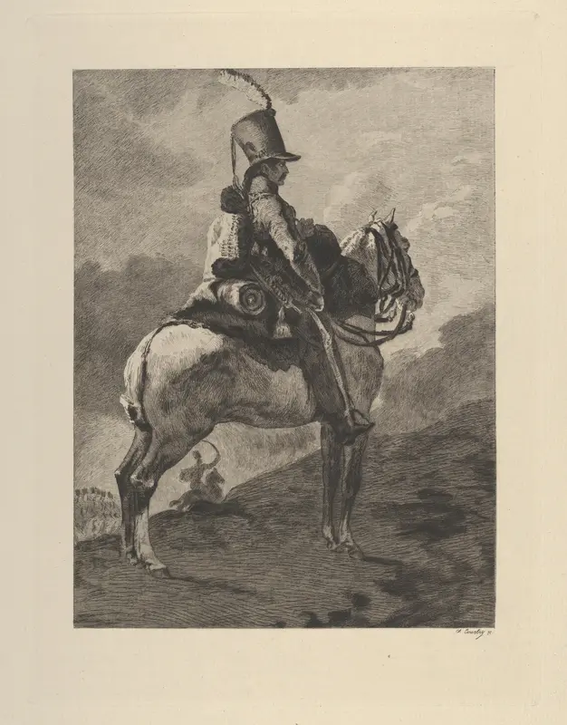 Trumpeter of the Hussars on Horseback Wall Art by Charles Courtry - High-Resolution Digital Print