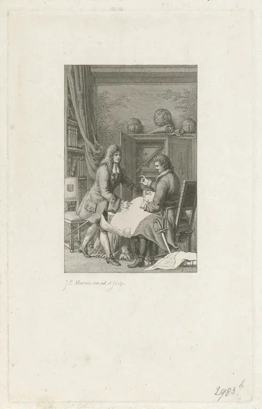 Tsaar Peter de Grote en burgemeester Nicolaes Witsen bestuderen een kaart, 1697 Wall Art by Unknown - High-Resolution Digital Print