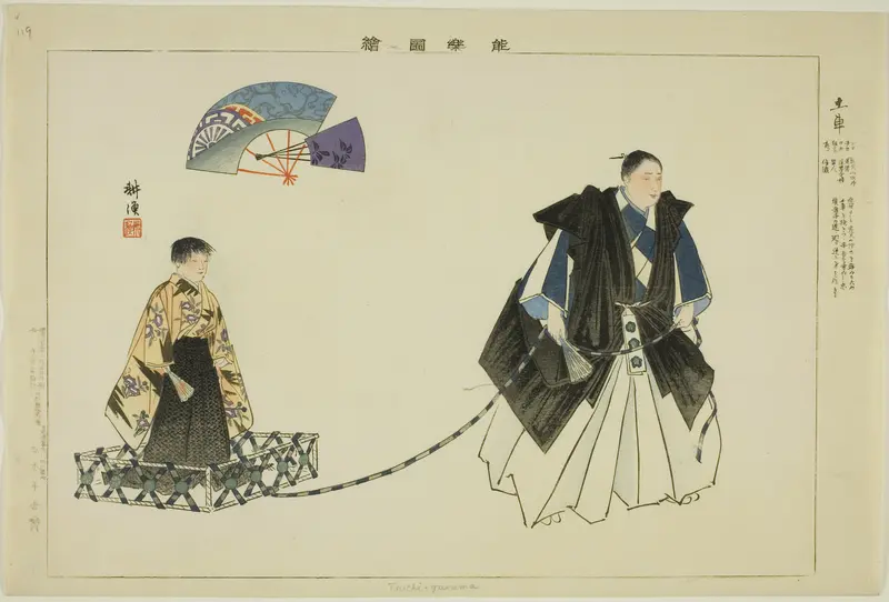 Tsuchi-guruma, from the series "Pictures of No Performances (Nogaku Zue)"