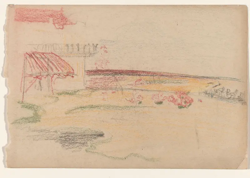 Tuin achter een huis met een luifel Wall Art by Carel Adolph Lion Cachet - High-Resolution Digital Print