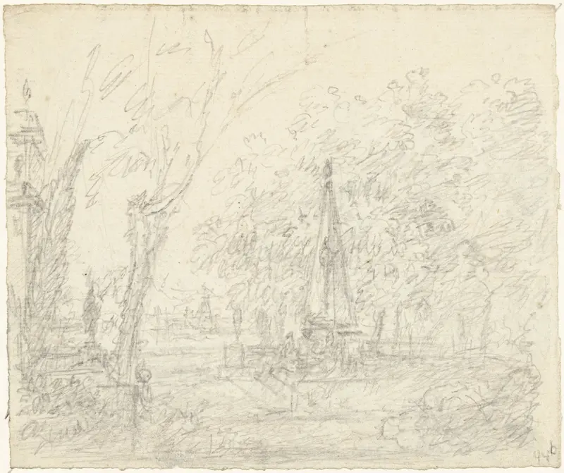 Tuin met obelisk Wall Art by Unknown - High-Resolution Digital Print