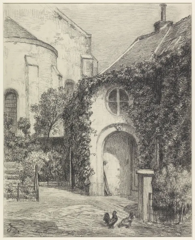 Tuinportaal aan de achterzijde van een kerk Wall Art by René Janssens - High-Resolution Digital Print