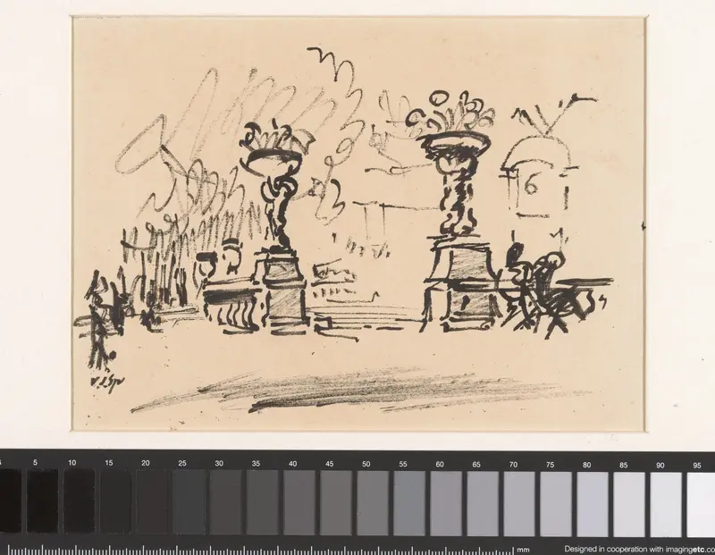 Tuinvazen en zittende figuren in Jardin du Luxembourg Wall Art by Unknown - High-Resolution Digital Print