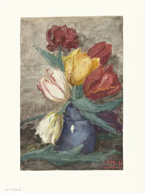 Tulpen in een vaas Wall Art by Sientje Mesdag-van Houten - High-Resolution Digital Print