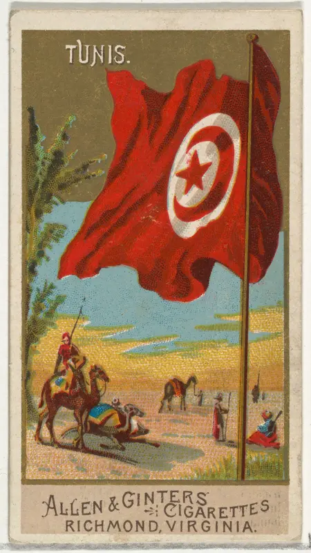 Tunis, from Flags of All Nations, Series 2 (N10) for Allen & Ginter Cigarettes Brands Wall Art by Allen & Ginter - High-Resolution Digital Print