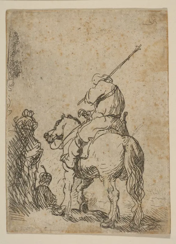 Turbaned Soldier on Horseback Wall Art by Rembrandt (Rembrandt van Rijn) - High-Resolution Digital Print