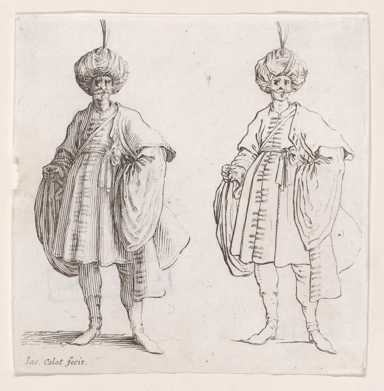Turk Wearing Turban Seen from the Front, from "Varie Figure" (Various Figures) Wall Art by Jacques Callot - High-Resolution Digital Print