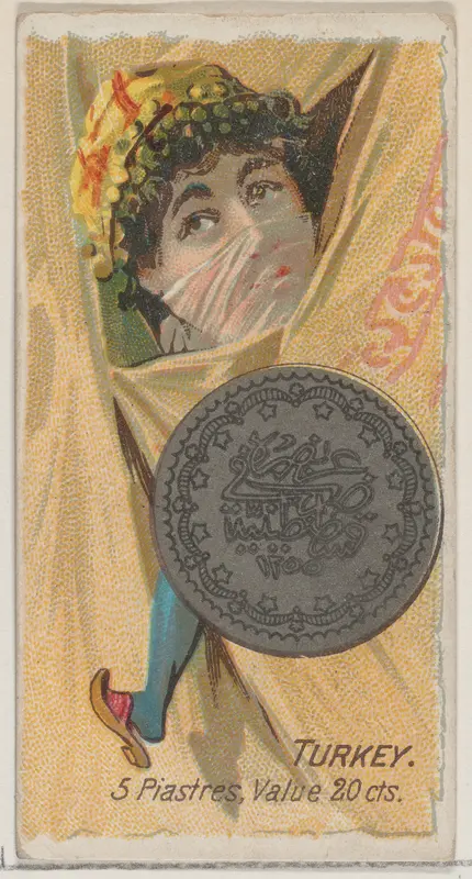 Turkey, 5 Piastres, from the series Coins of All Nations (N72, variation 2) for Duke brand cigarettes Wall Art by W. Duke, Sons & Co. - High-Resolution Digital Print