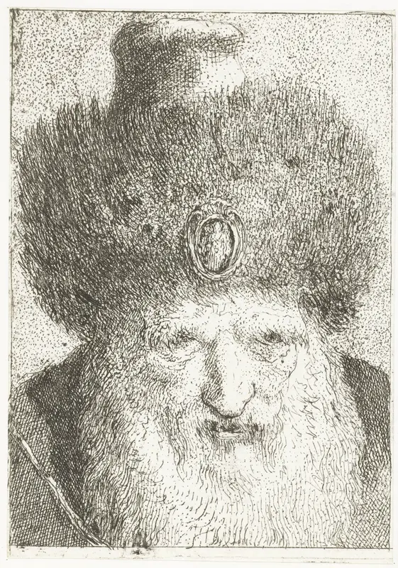 Turkse man met bontmuts Wall Art by Giovanni Domenico Tiepolo - High-Resolution Digital Print