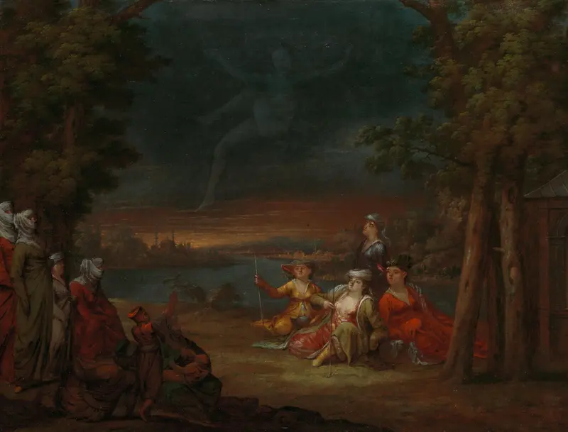 Turkse vrouwen in de omgeving van Istanbul Wall Art by Jean Baptiste Vanmour - High-Resolution Digital Print