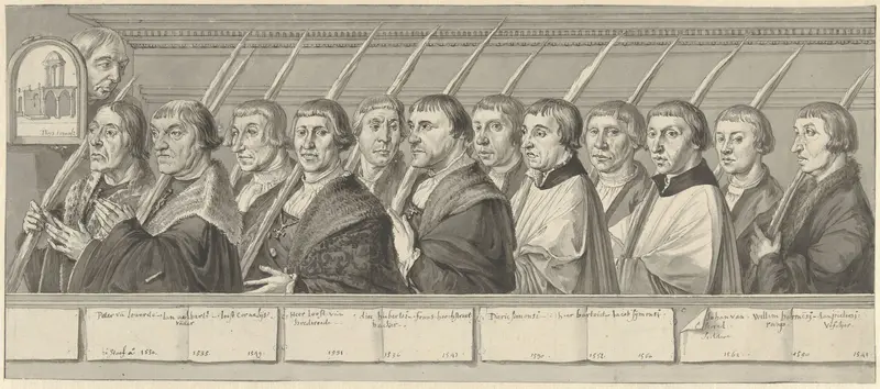 Twaalf leden van de Jeruzalembroederschap te Haarlem Wall Art by Unknown - High-Resolution Digital Print