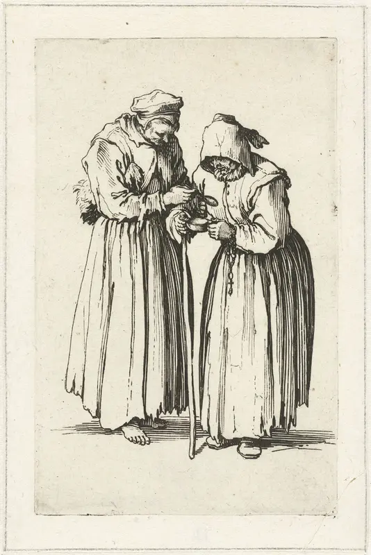 Twee bedelaressen Wall Art by Jacques Callot - High-Resolution Digital Print