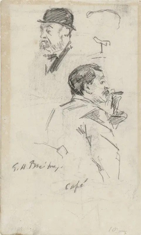 Twee bezoekers van een café Wall Art by George Hendrik Breitner - High-Resolution Digital Print