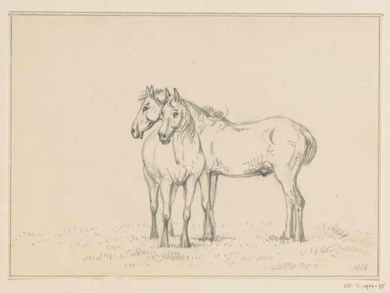 Twee bij elkaar staande paarden Wall Art by Jean Bernard - High-Resolution Digital Print