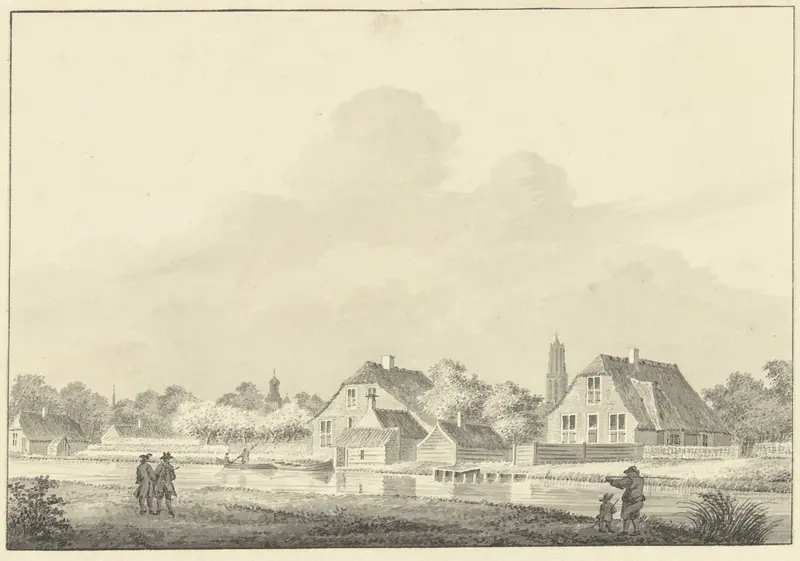 Twee boerderijen aan de Kromme Rijn bij Utrecht Wall Art by Hendrik Gerbrand Schutter - High-Resolution Digital Print