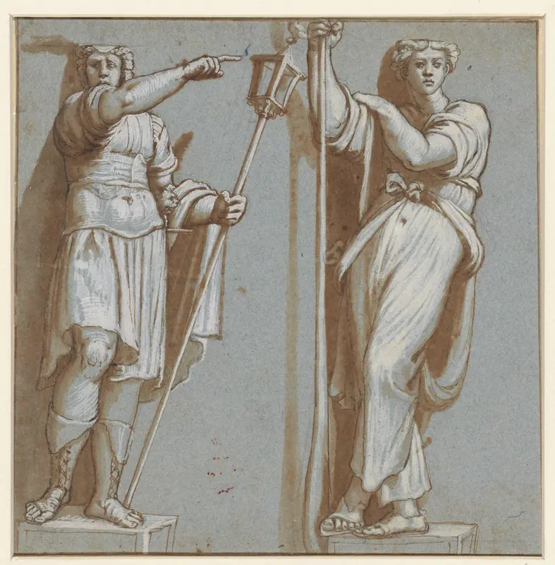 Twee caryatiden, onder de verdrijving van Heliodorus Wall Art by anonymous - High-Resolution Digital Print