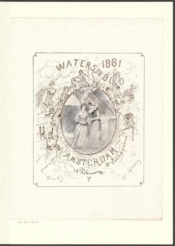 Twee dames op de fancy-fair in het Paleis voor Volksvlijt ten bate van de slachtoffers van de watersnood van 18 februari 1881 Wall Art by Unknown - High-Resolution Digital Print