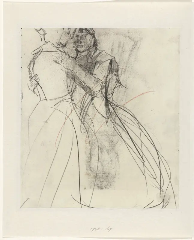 Twee dansende vrouwen (doorgestreept) Wall Art by Isaac Israels - High-Resolution Digital Print