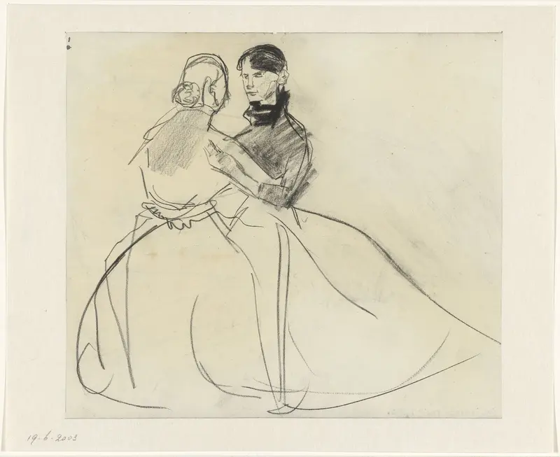 Twee dansende vrouwen Wall Art by Isaac Israels - High-Resolution Digital Print