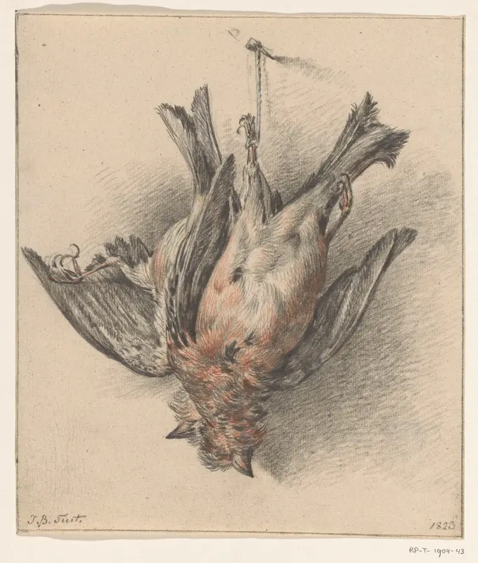 Twee dode vogels, aan een touwtje afgehangen Wall Art by Jean Bernard - High-Resolution Digital Print