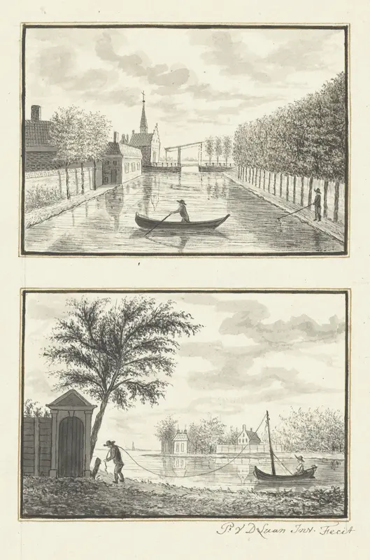 Twee dorpsgezichten Wall Art by P. van der Laan - High-Resolution Digital Print