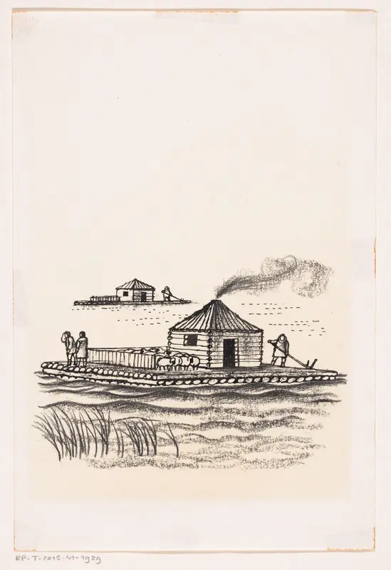 Twee drijvende huizen Wall Art by Friso Henstra - High-Resolution Digital Print