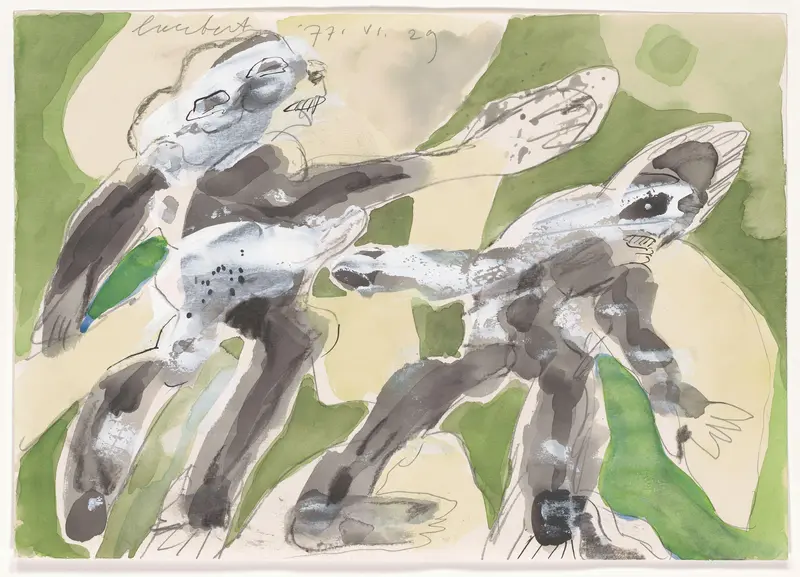 Twee figuren (achtervolging) Wall Art by Lucebert - High-Resolution Digital Print