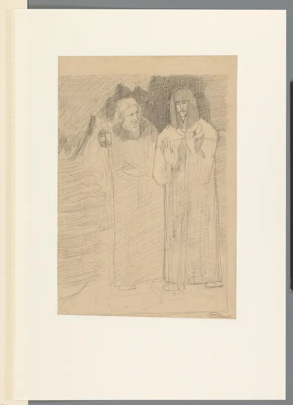 Twee figuren met een lamp Wall Art by Richard Nicolaüs Roland Holst - High-Resolution Digital Print