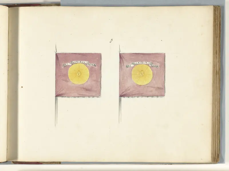 Twee Franse standaarden, veroverd in de slag bij Oudenaarde, 1708 Wall Art by anonymous - High-Resolution Digital Print