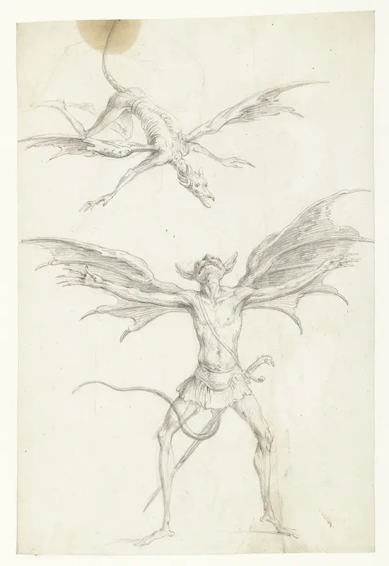 Twee gevleugelde fabeldieren Wall Art by Unknown - High-Resolution Digital Print