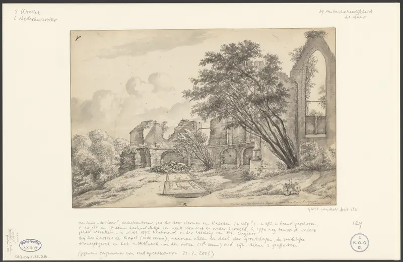 Twee grafzerken en de ruïne van de kapel van Kasteel De Haar, 1831 Wall Art by Unknown - High-Resolution Digital Print