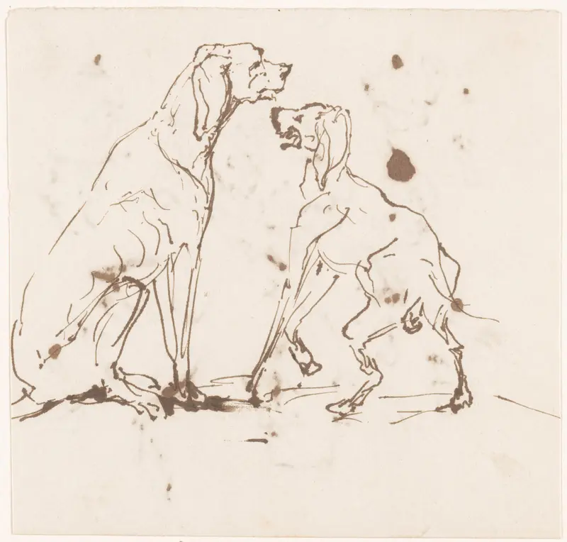 Twee honden Wall Art by Johannes Tavenraat - High-Resolution Digital Print