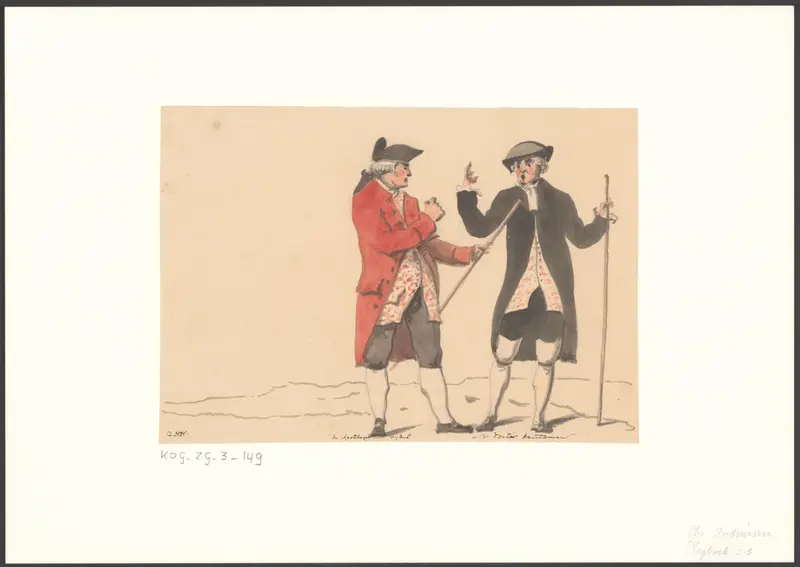 Twee hoofdfiguren uit de opera Doktor und Apotheker van Karl Ditter von Dittersdorf Wall Art by Christiaan Andriessen - High-Resolution Digital Print
