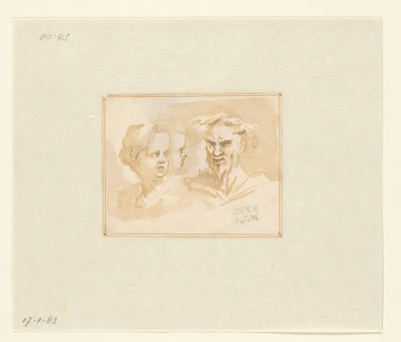Twee kinderen en een sater Wall Art by Jan de Bisschop - High-Resolution Digital Print