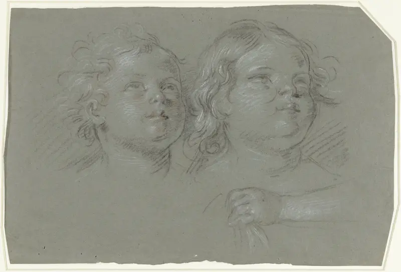 Twee kinderkopjes Wall Art by anonymous - High-Resolution Digital Print
