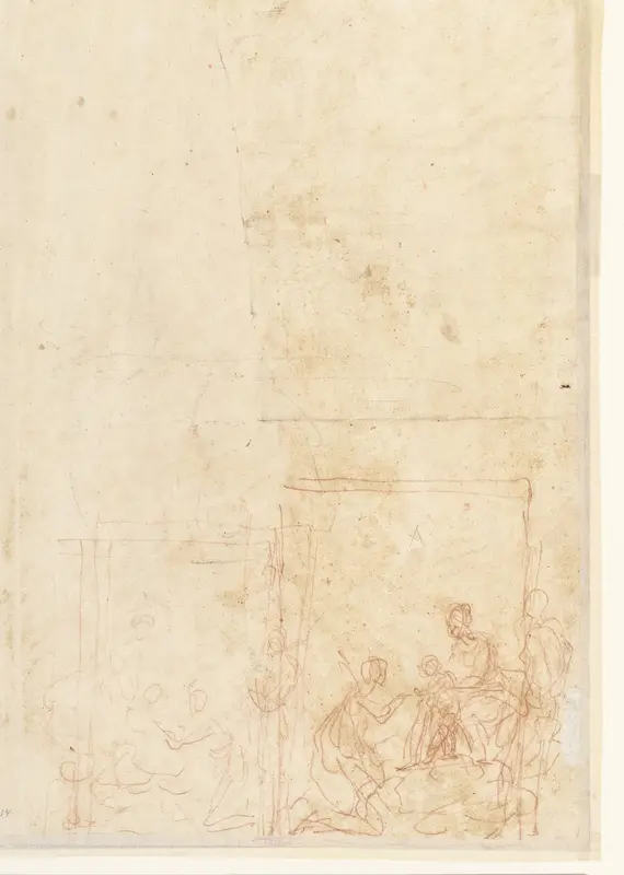 Twee kleine schetsen van het Mystiek huwelijk van de heilige Catharina Wall Art by Ottavio Vannini - High-Resolution Digital Print