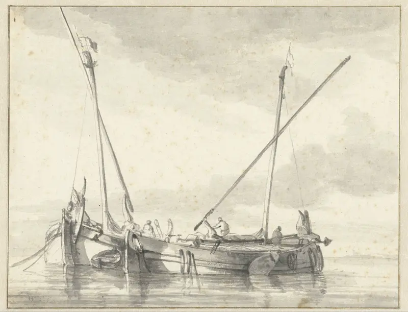 Twee kleine vaartuigen Wall Art by Willem van de Velde (II) - High-Resolution Digital Print