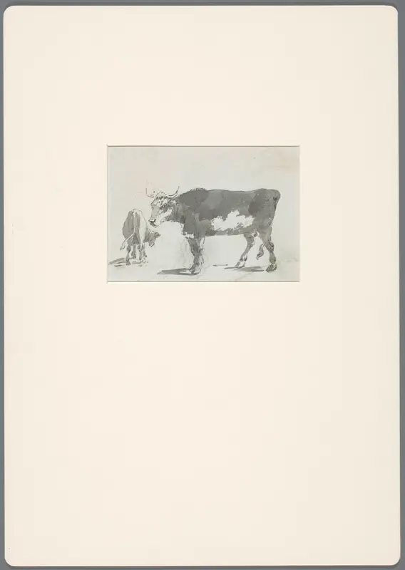 Twee koeien in een landschap Wall Art by David Alphonse de Sandoz-Rollin - High-Resolution Digital Print