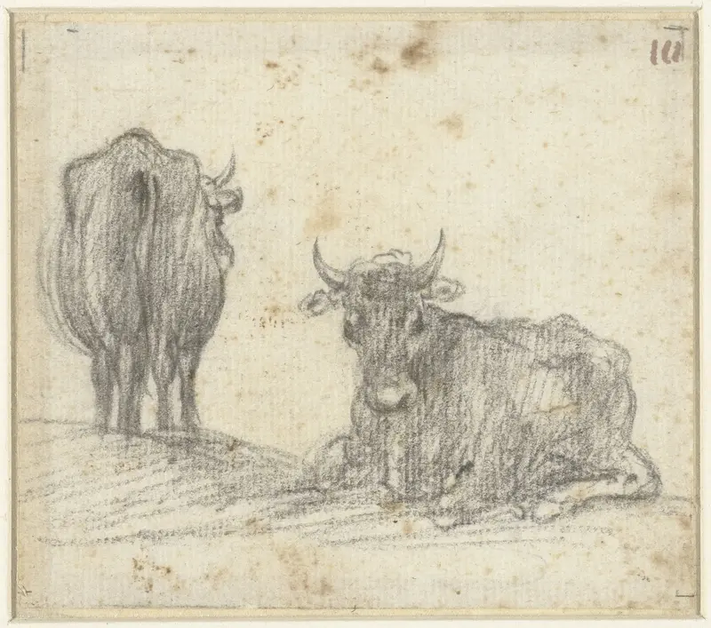 Twee koeien uit de Campagna Wall Art by Claude Lorrain - High-Resolution Digital Print