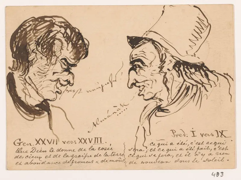 Twee koppen met bijbelverzen Wall Art by Unknown - High-Resolution Digital Print