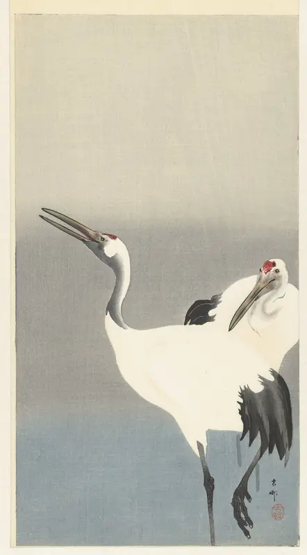 Twee kraanvogels Wall Art by Unknown - High-Resolution Digital Print