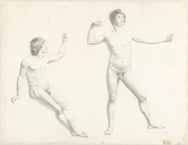 Twee mannelijke naaktstudies Wall Art by Josephus Augustus Knip - High-Resolution Digital Print