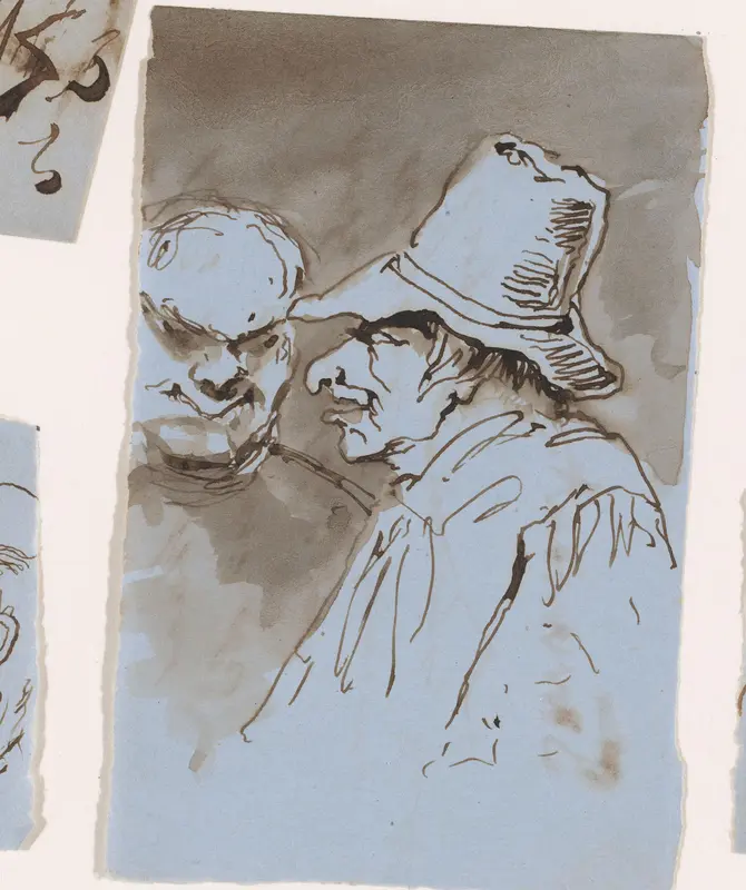 Twee mannen die met elkaar praten Wall Art by Unknown - High-Resolution Digital Print