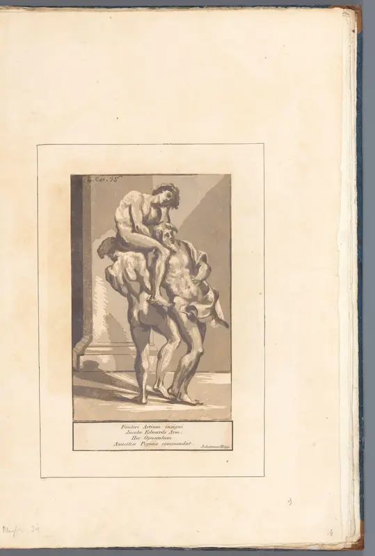 Twee mannen dragen een derde man Wall Art by Unknown - High-Resolution Digital Print