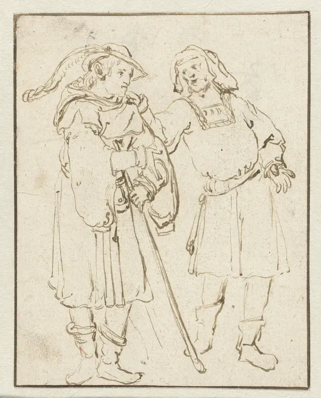 Twee mannen in 16de-eeuwse dracht Wall Art by Unknown - High-Resolution Digital Print